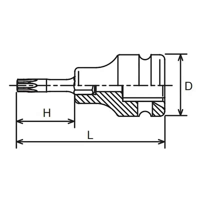 1/2 Sq. Dr. Bit Socket TORX® T30 Length 100mm - Image 2