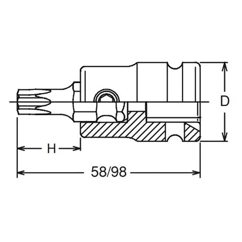 1/2 Sq. Dr. Bit Socket TORX® T40  Length 58mm - Image 2