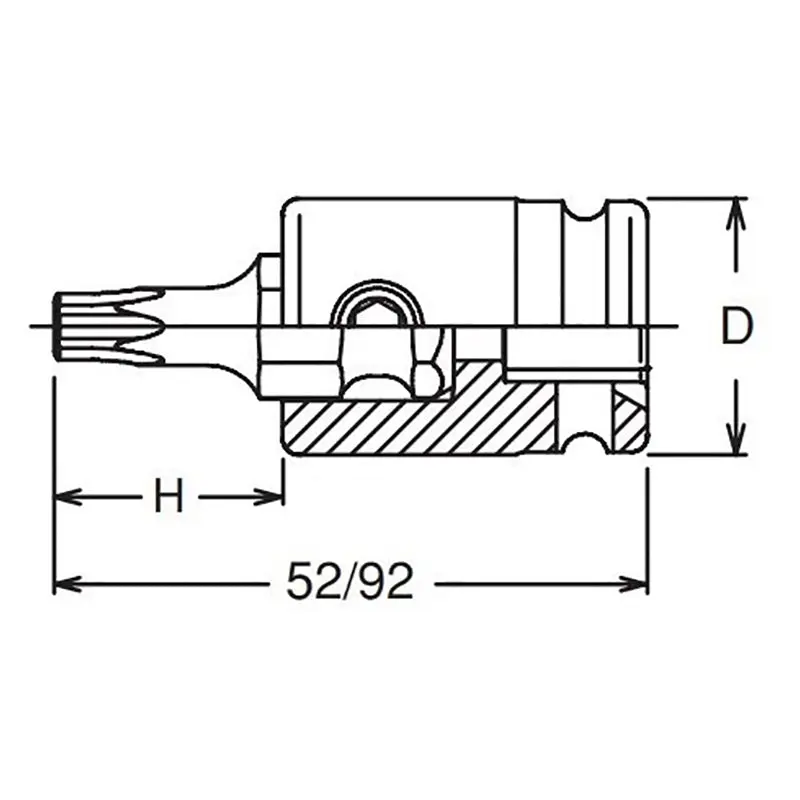 3/8 Sq. Dr. TORX® T40 Bit Socket - Length 52mm - Image 2