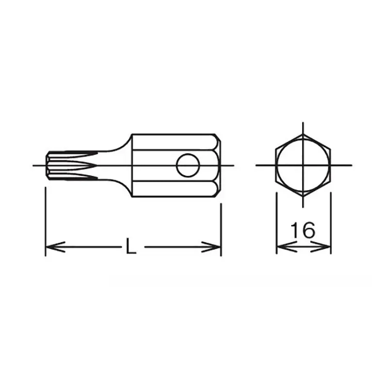 16mm Hex Dr. Bit TORX® T55 Length 50mm - Image 2