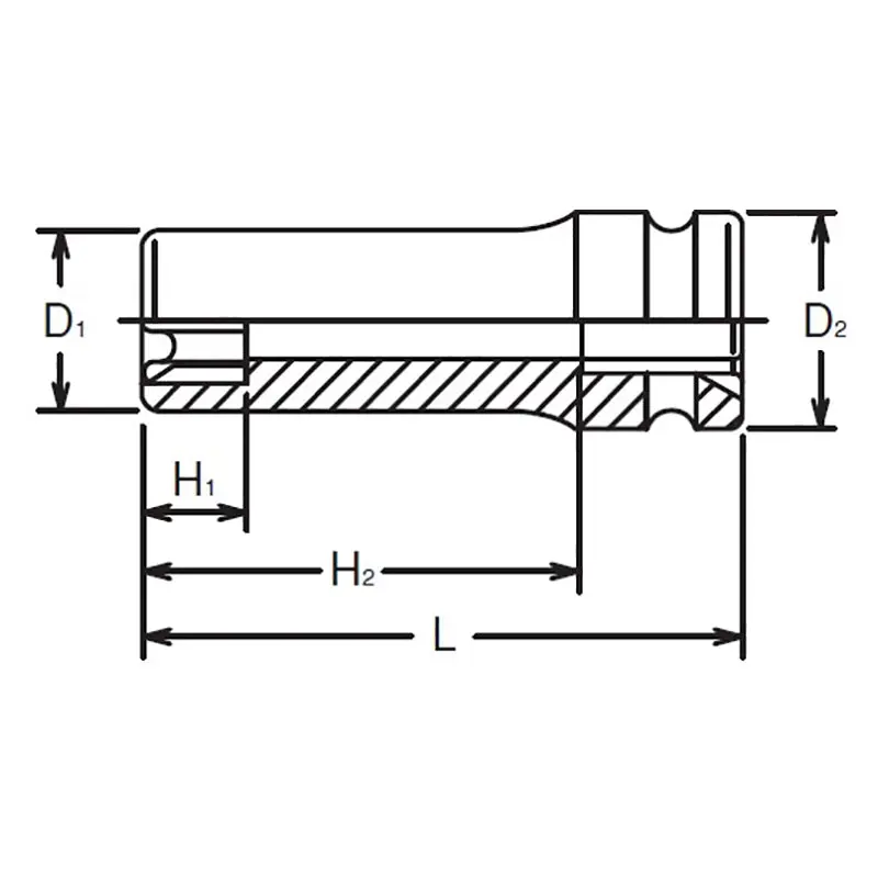 1/2 Sq. Dr. Impact Deep TORX® E16 Socket - Length 80mm - Image 2