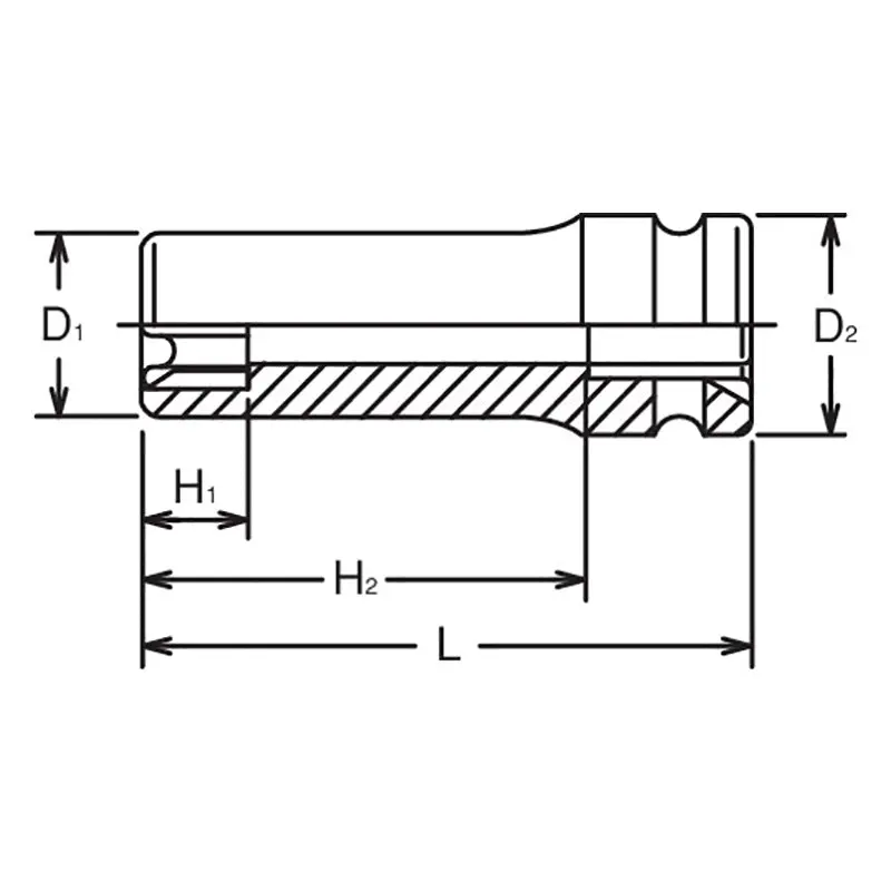 3/4 Sq. Dr. Impact Deep TORX® E32 Socket - Length 100mm - Image 2