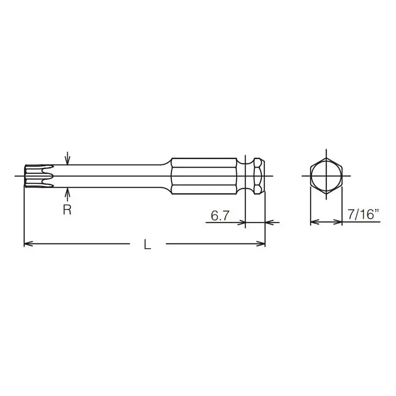 7/16 Hex Dr. TORXplus® 30IP Bit - Length 35mm - Image 2