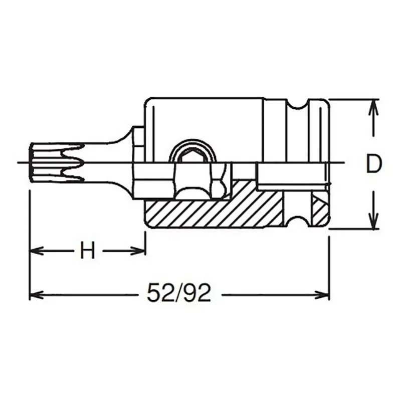 3/8 Sq. Dr. TORXplus® 50IP Bit Socket - Length 52mm - Image 2