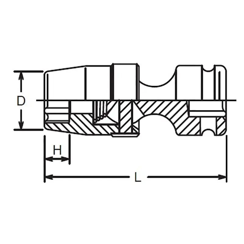 1/2 Sq. Dr. Universal Socket  1/2 6 point Length 67.5mm - Image 2