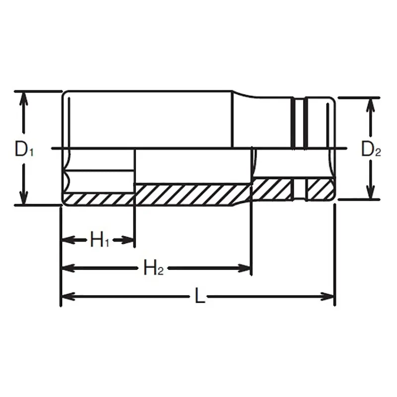 3/8 Sq. Dr. Socket  7mm 6 point Length 55mm - Image 2
