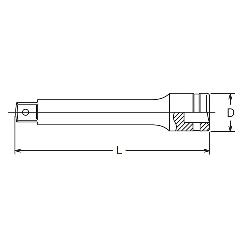 3/8 Sq. Dr. Extension Bar Pin Length 125mm - Image 2
