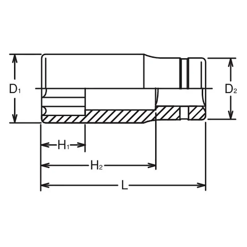 3/8 Sq. Dr. Socket 13mm Surface Length 55mm - Image 2
