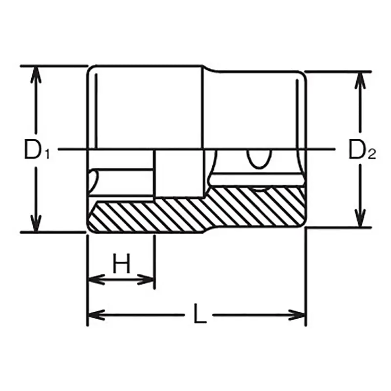 1/2 Sq. Dr. LHS Socket  12S - Image 2