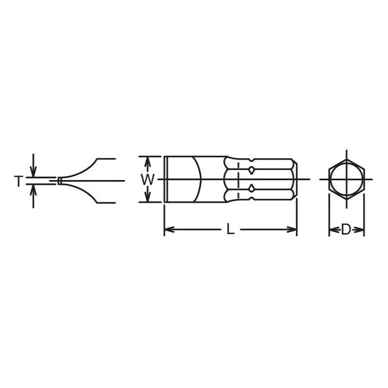 5/16 Hex Dr. Bit Slotted 1.6 x 10  Length 80mm - Image 2