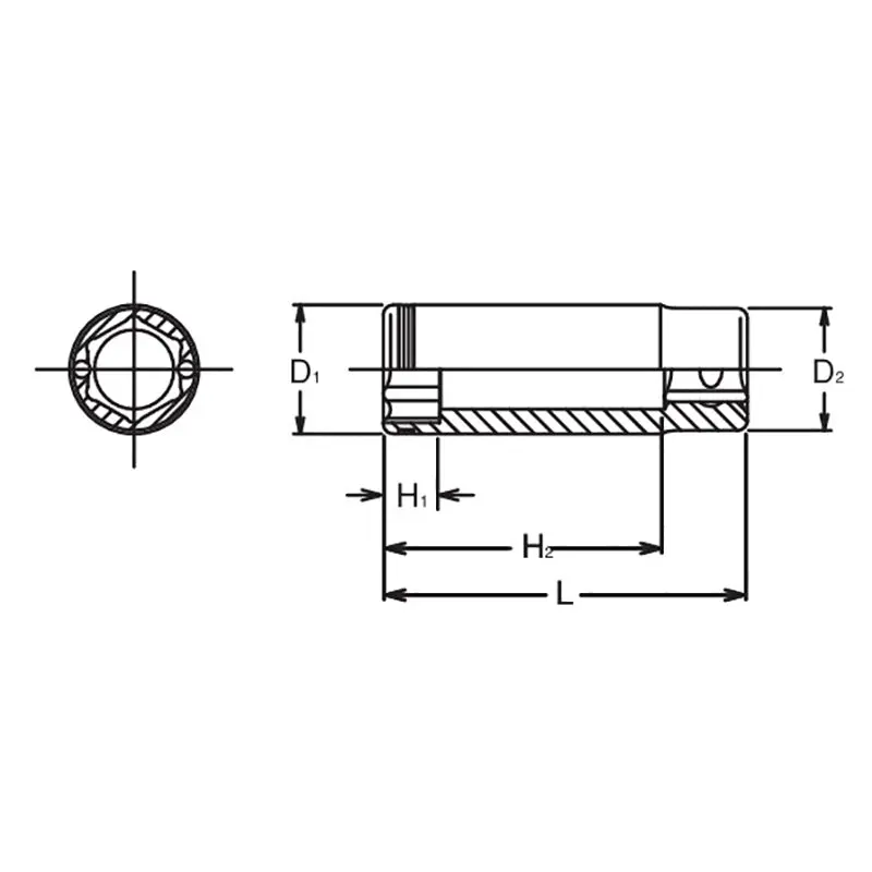 3/8 Sq. Dr. Deep NUT GRIP® Socket  - 12mm - Image 2