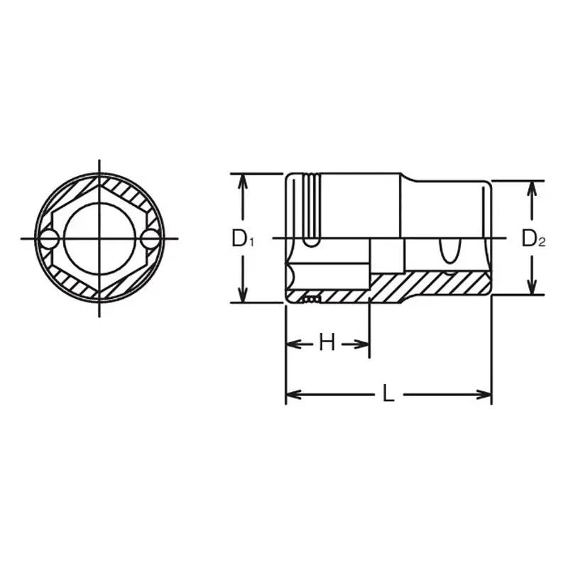 1/2 Sq. Dr. Nut Grip Metric Chrome Socket in 18mm - Image 2