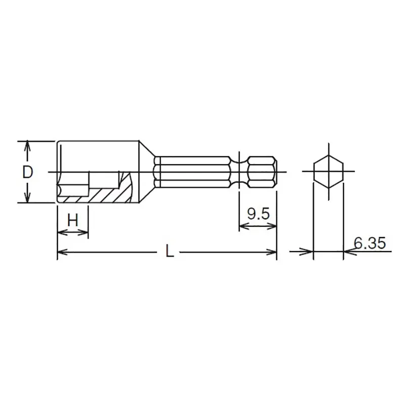 1/4 Hex Dr. Nut Setter 3/8 6 point Length 50mm - Image 2
