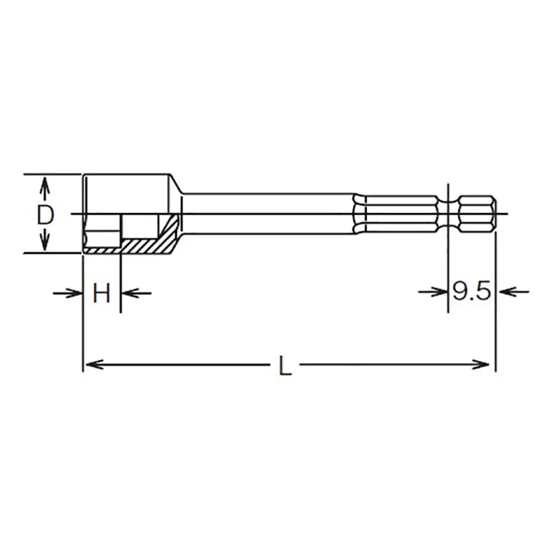 1/4 Hex Dr. Nut Setter  8mm 6 point Length 250mm - Image 2