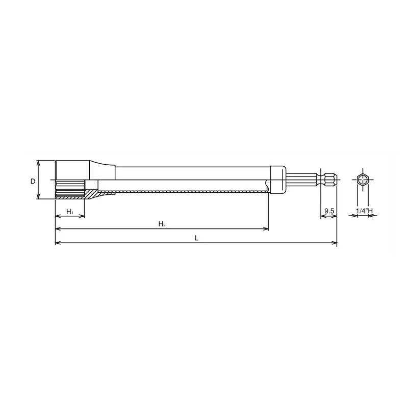 1/4 Hex Dr. Long Socket  17mm 12 point 165mm - Image 2