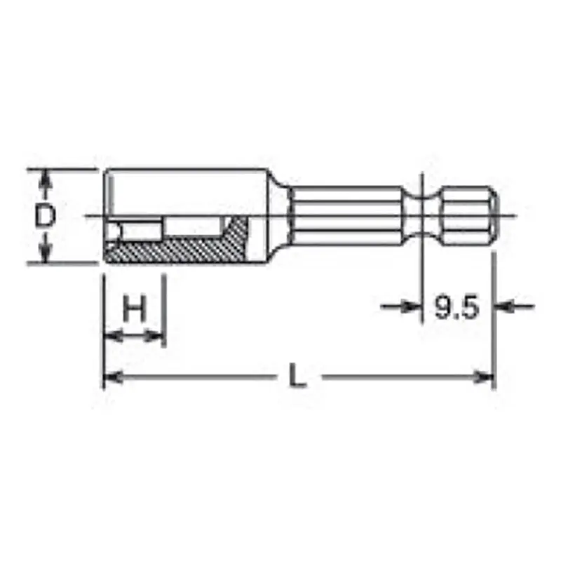 1/4 Hex Dr.  TORX® E10 Nut Setter - Length 50mm - Image 2