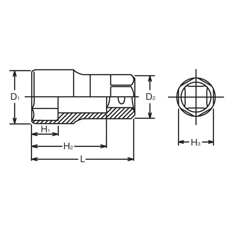 1/2 Sq. Dr. Socket 26mm 6 point Length 57mm For Oil pressure switch - Image 2