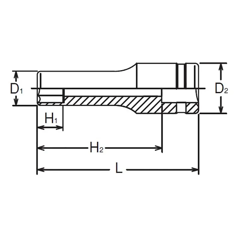 1/2 Sq. Dr. Socket  15/16 6 point Length 77mm - Image 2