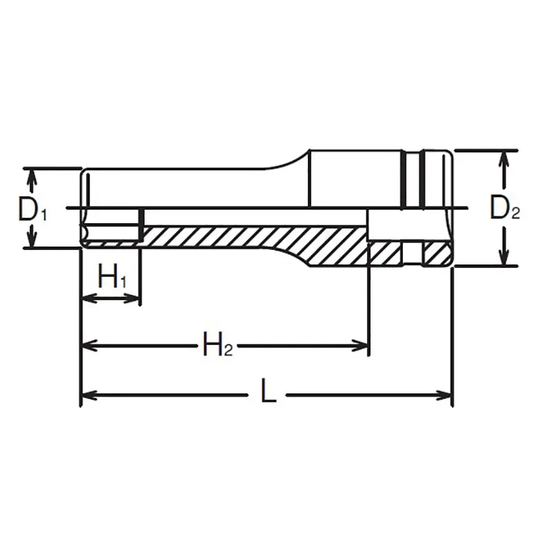 1/4 Sq. Dr. Socket 1/4 6 point Length 50mm - Image 2