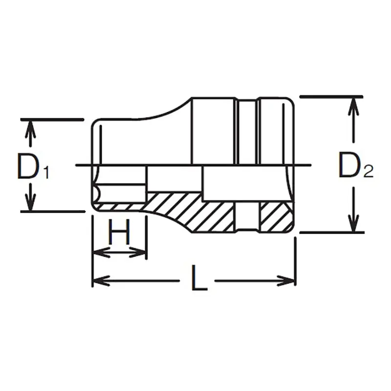 1/2 Sq. Dr. Socket  18mm 6 point Length 37mm - Image 2
