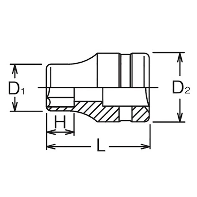 1/2 Sq. Dr. Socket  29mm 6 point Length 43mm - Image 2