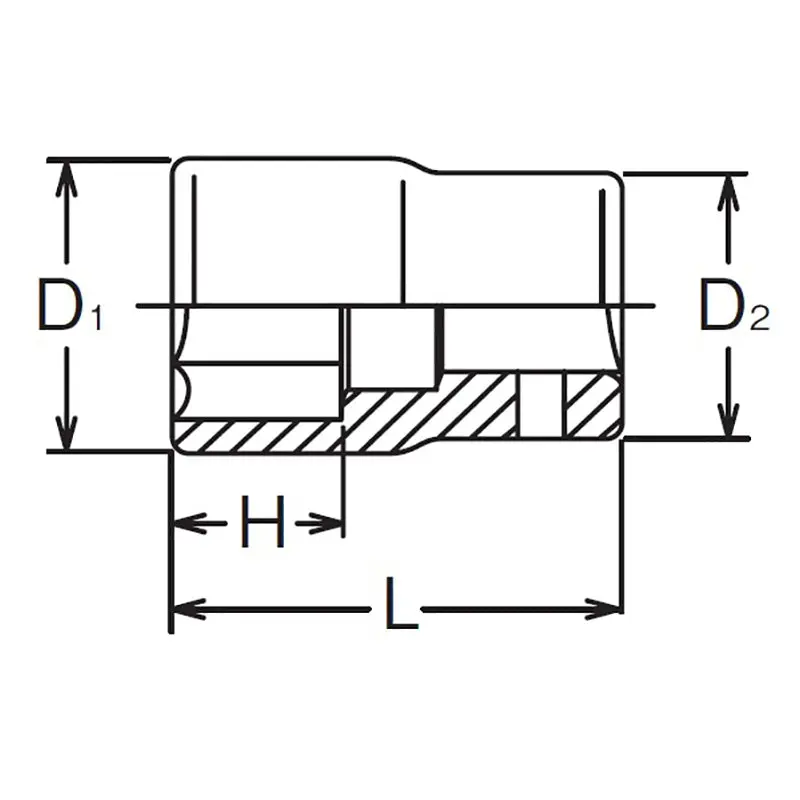 3/8 Sq. Dr. Socket  1/2 6 point Length 26mm - Image 2