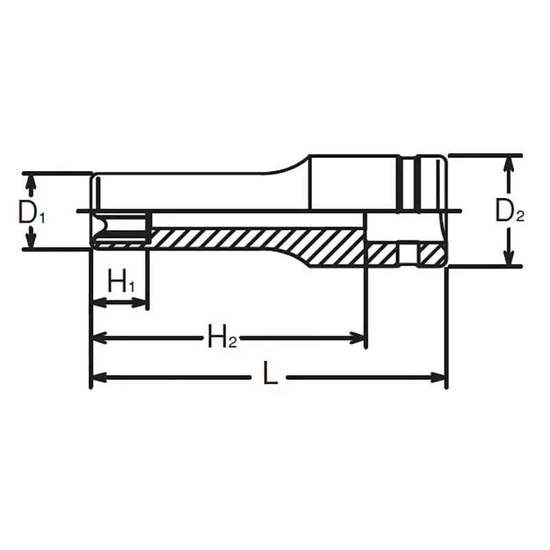 3/8 Sq. Dr. Industrial TORX® E12 Socket - Length 55mm - Image 2