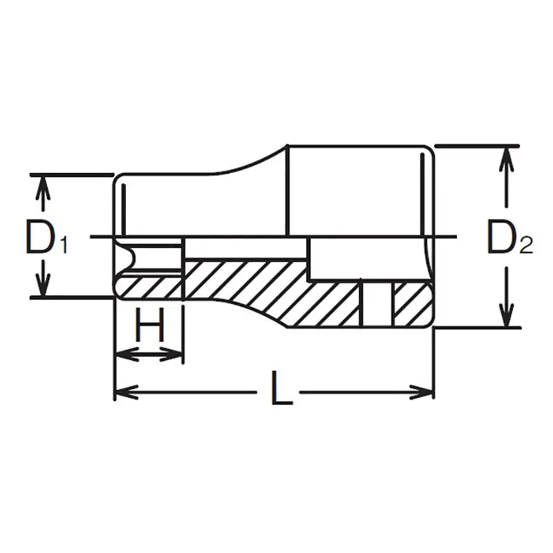 1/4 Sq. Dr. TORX® E4 Socket -  Length 22mm - Image 2