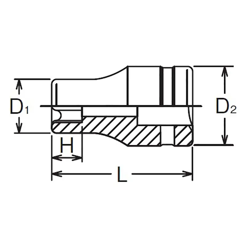 3/8 Sq. Dr. Industrial TORX® E7 Socket - Length 26mm - Image 2
