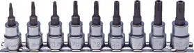 3/8 Sq. Dr. 9 Piece Tamper-Resistant TORX® Bit Socket set T10H-T50H