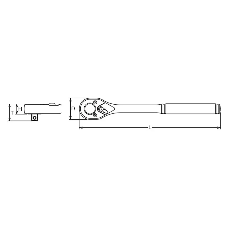 1/2 Sq. Dr. Ratchet Handle  24 teeth  Length 250mm  Metal Handle - Image 2