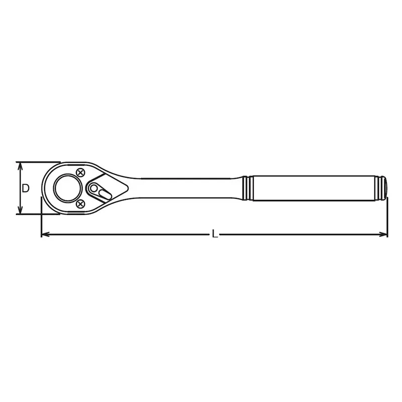 1/4 Sq. Dr. Ratchet Handle 20 teeth Length 115mm Metal Handle - Image 3