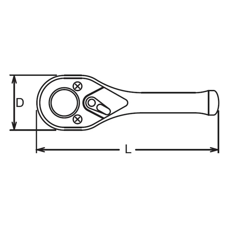 1/4 Sq. Dr. Ratchet Handle 20 teeth Short Length 75mm - Image 3