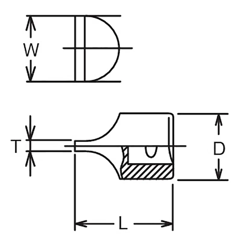 3/4 Sq. Dr. Bit Socket Slotted 6.4 x 33.5mm Length 50mm - Image 2
