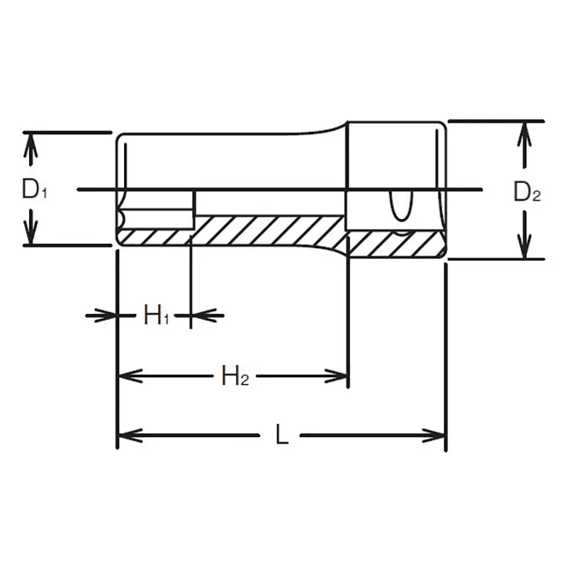1/4 Sq. Dr. Socket 7mm 6 point Length 32mm - Image 2