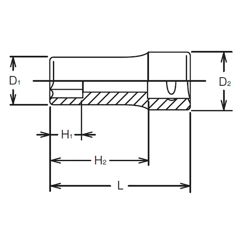1/4 Sq. Dr. Socket 9mm 6 point Length 32mm - Image 2