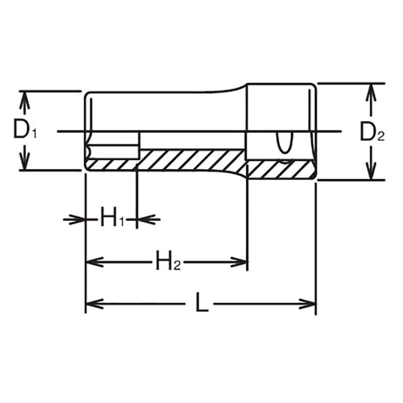 3/8 Sq. Dr. Socket  1/2 6 point Length 40mm - Image 2