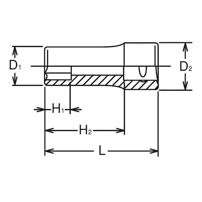 3/8 Sq. Dr. Socket  15mm 6 point Length 40mm - Image 2
