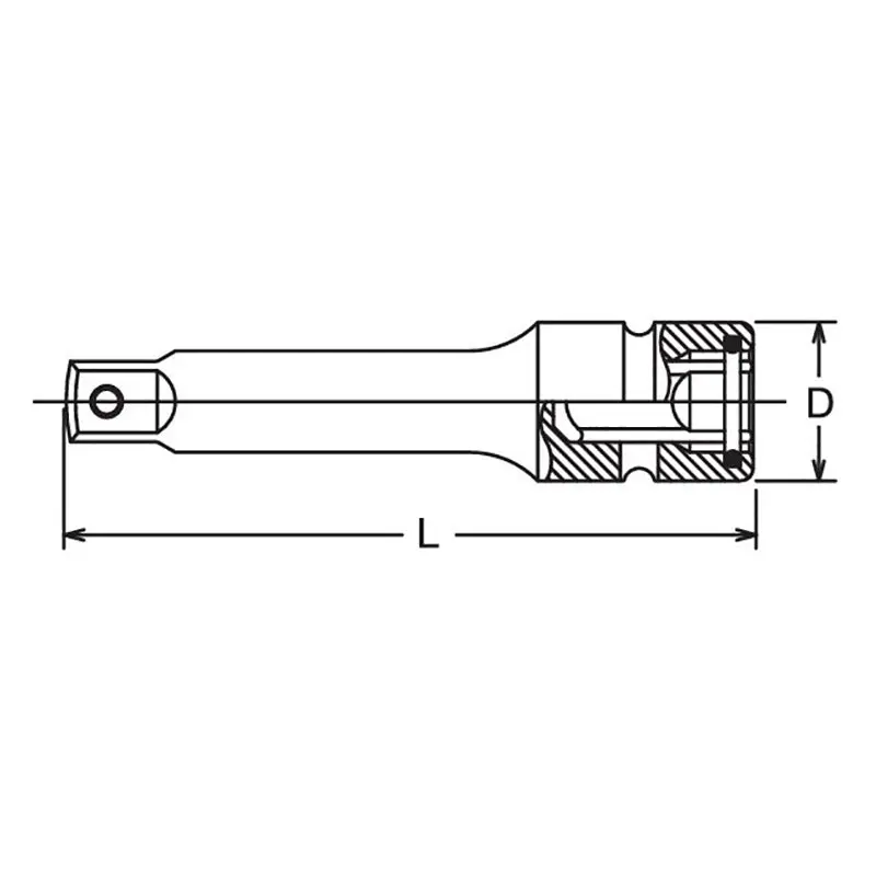 1/2 Sq. Dr. Extension Bar Pin 175mm Sleeve Drive - Image 4