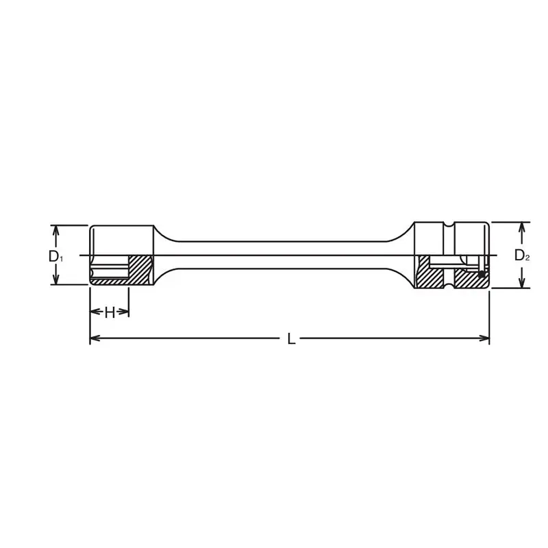 1/2 Sq. Dr. Extension Socket  18mm 6 point 200mm Sleeve Drive - Image 4