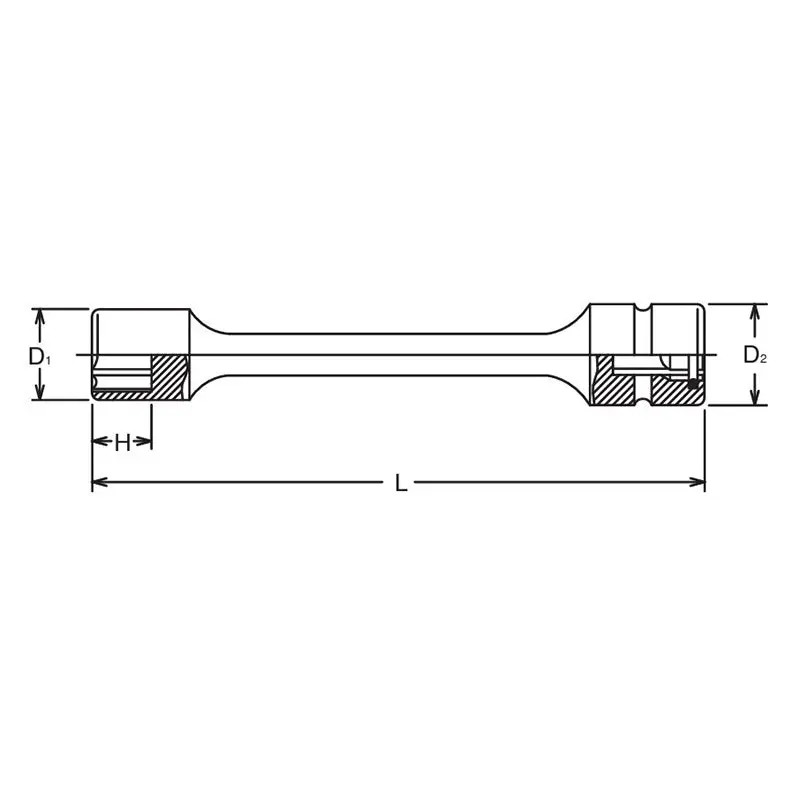 6mm 3/8 Sq. Dr. 6 point Sleeve Drive Extension Socket 150mm Long - Image 2