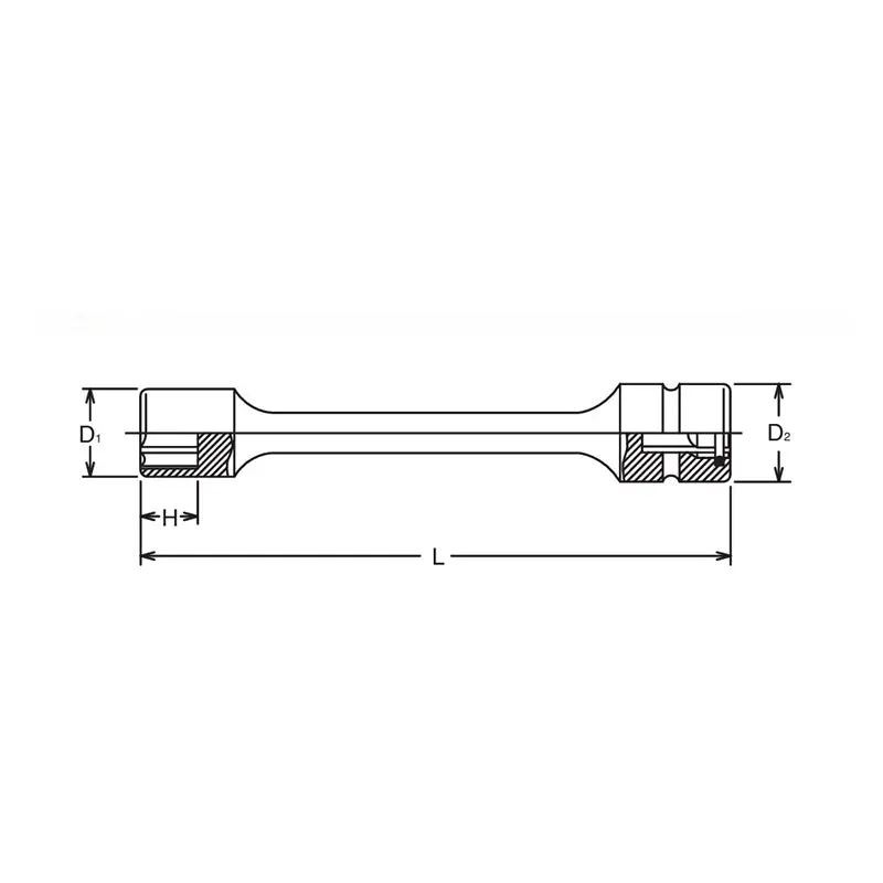 8mm 3/8 Sq. Dr. 6 point Sleeve Drive Extension Socket, 200mm Long - Image 2