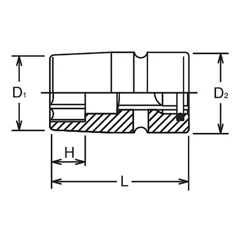 21mm 1/2 Sq. Dr. Impact 6-Point Sleeve Drive Socket - Image 5
