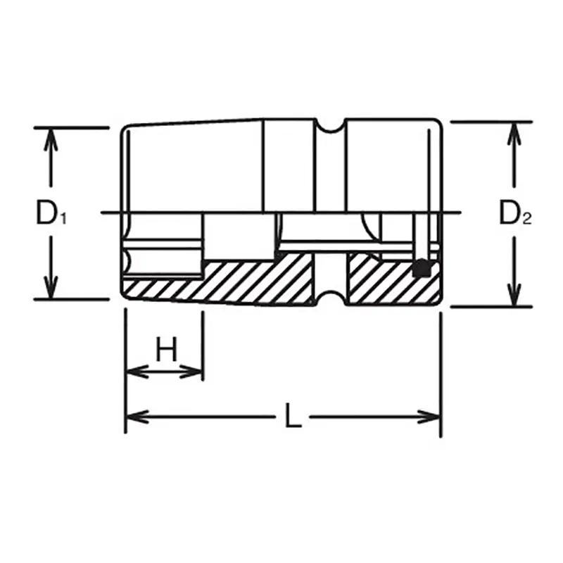 3/4 Sq. Dr. Socket  22mm 6 point 65mm Sleeve Drive - Image 2