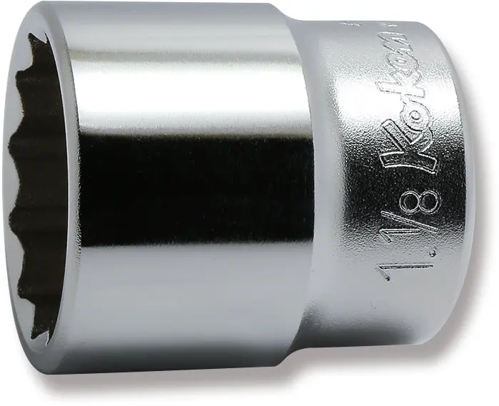 1/2 Sq. Dr. Chrome SAE 12 Point Socket 1.1/8"