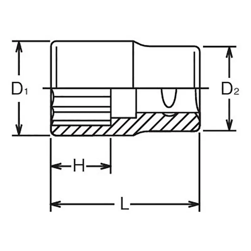 1/2 Sq. Dr. Chrome SAE 12 Point Socket  1" - Image 2