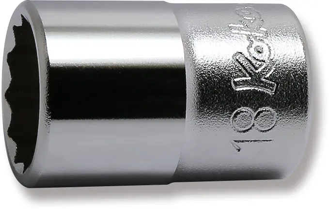 1/2 Sq. Dr. Chrome Metric 12 Point Socket  18mm