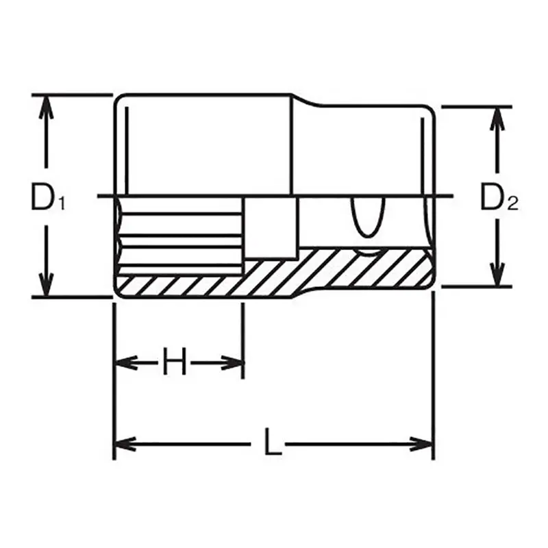 1/2 Sq. Dr. Chrome Metric 12 Point Socket 8mm - Image 2