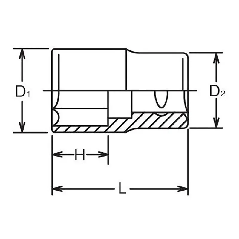 1/2 Sq. Dr. Chrome SAE 6 Point Socket  1" - Image 2