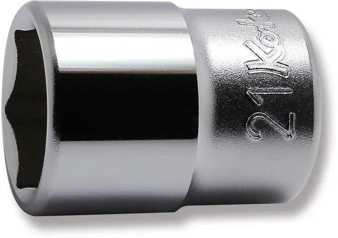 1/2 Sq. Dr. Chrome 6 Point Metric Socket 21mm